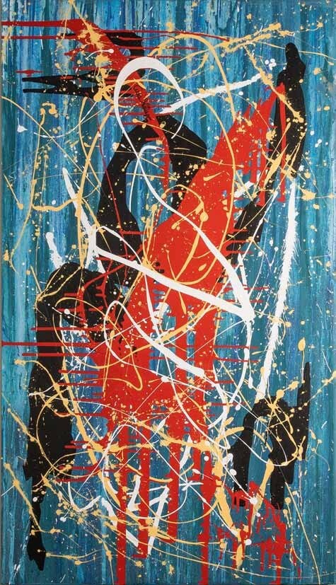 Obra AV — 06, acrílico sobre tela, 80 × 140 cm, de Ana Vélez