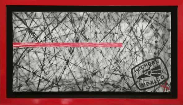 Work AV — 09, acrylic on canvas, 140 × 80 cm, by Ana Vélez — "Hecho en México 1"
