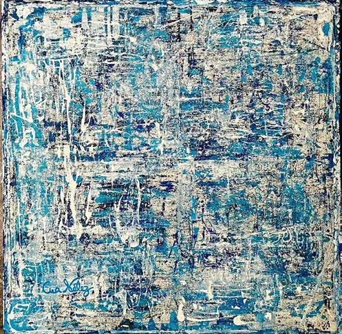 Work AV — 15, acrylic on canvas, 100 × 100 cm, by Ana Vélez