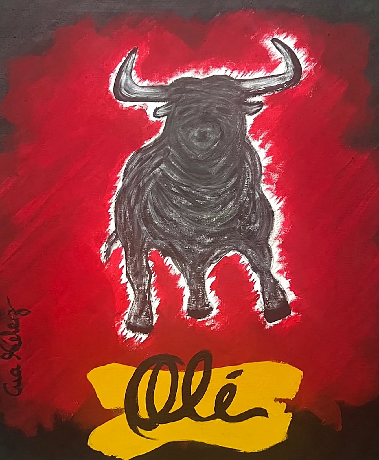 Work AV — 32, acrylic on canvas, 50 × 50 cm, by Ana Vélez