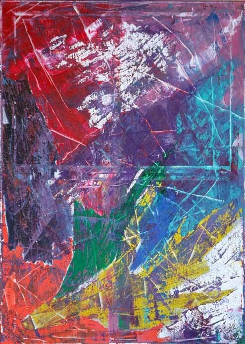 Work AV — 33, acrylic on canvas, 50 × 70 cm, by Ana Vélez