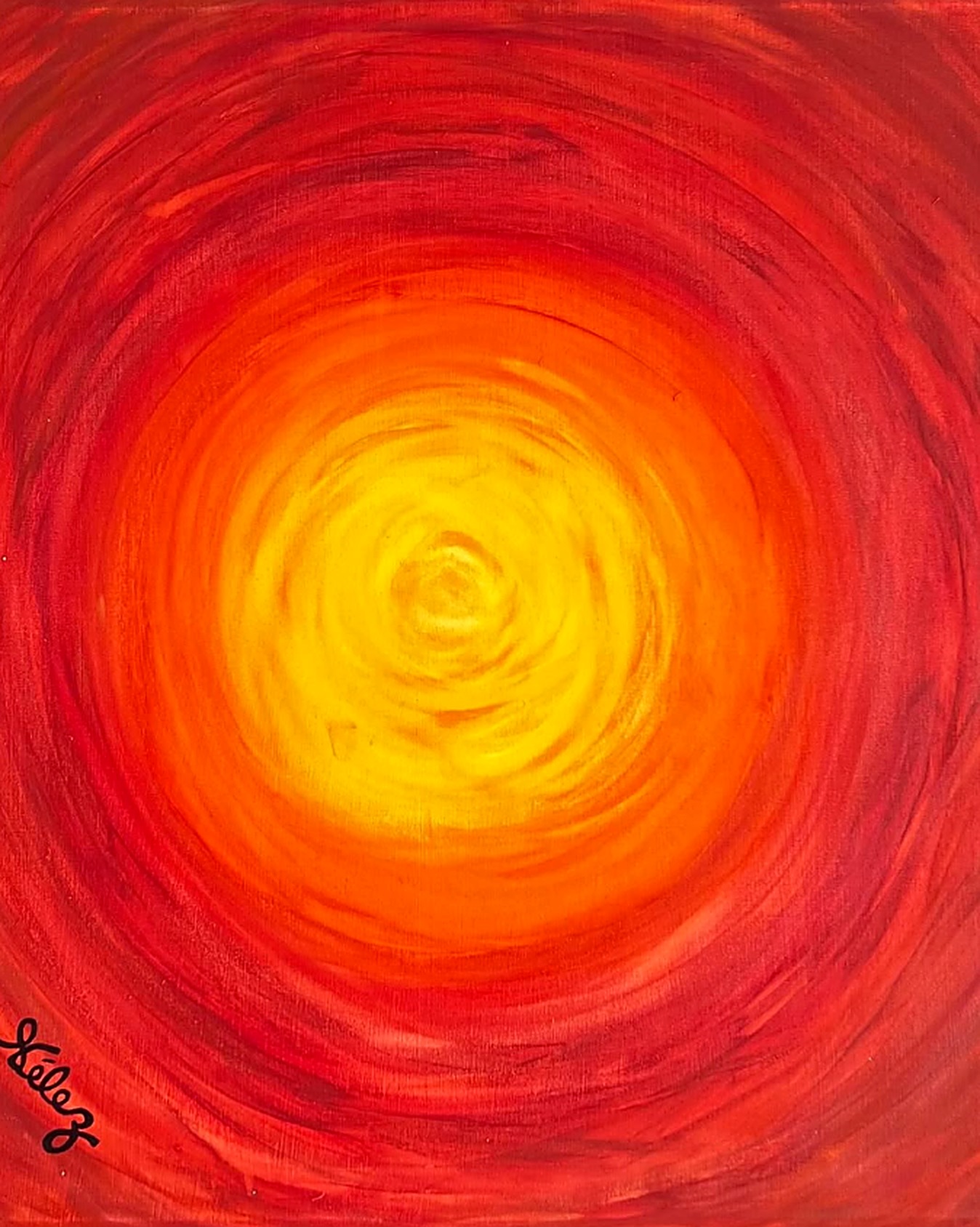 Work AV — 38, acrylic on canvas, 100 × 100 cm, by Ana Vélez