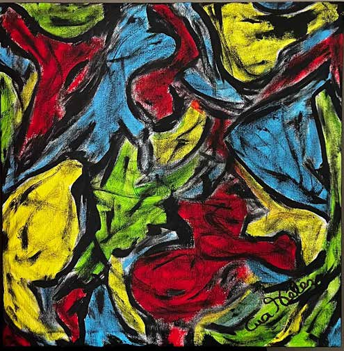 Obra AV — 41, acrílico sobre tela, 40 × 40 cm, de Ana Vélez